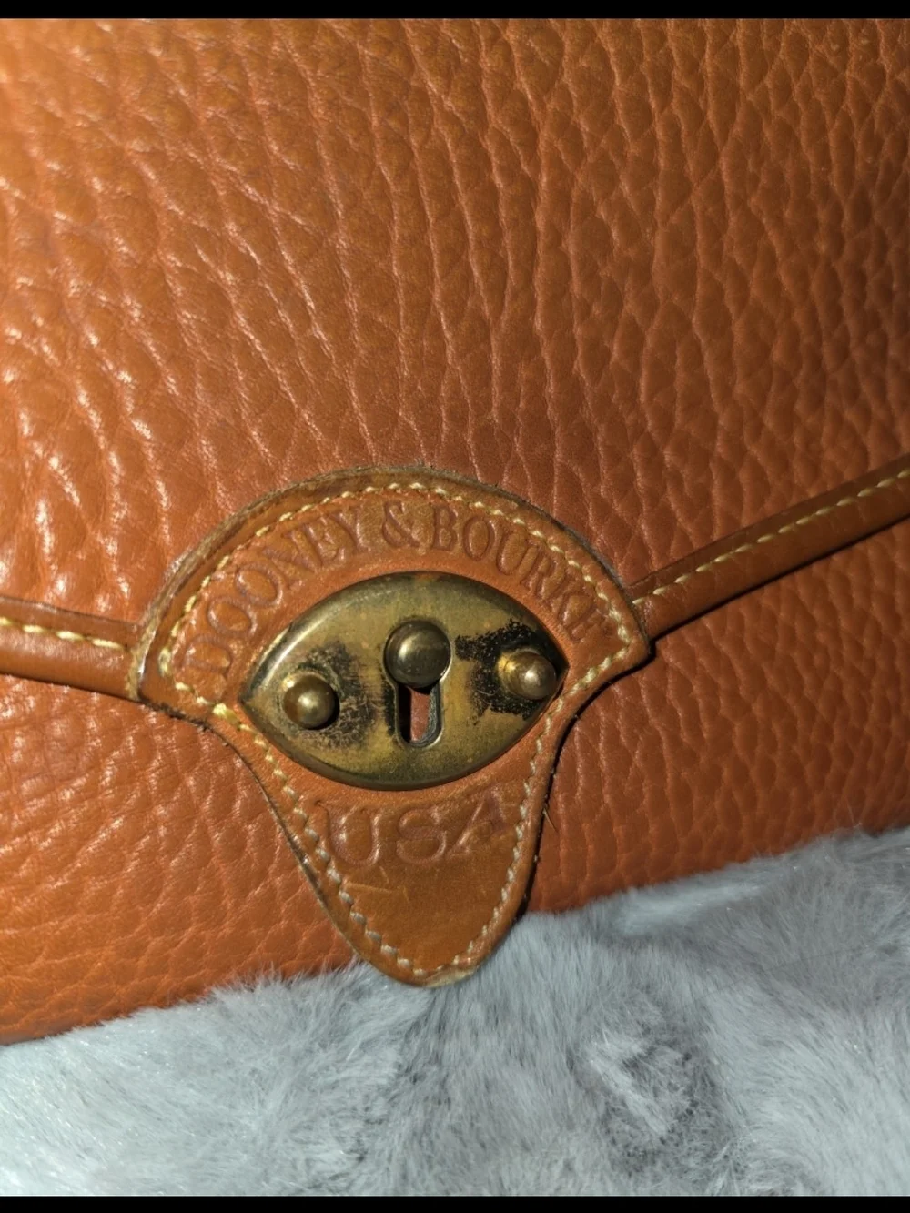 Vintage Dooney & Bourke All Weather Leather Cavalry Pochette Crossbody Bag Tan